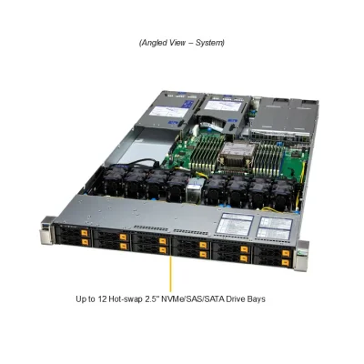 NTS Elite Command 1U Server 8 Hot‑Swap 2.5 Drive Bays