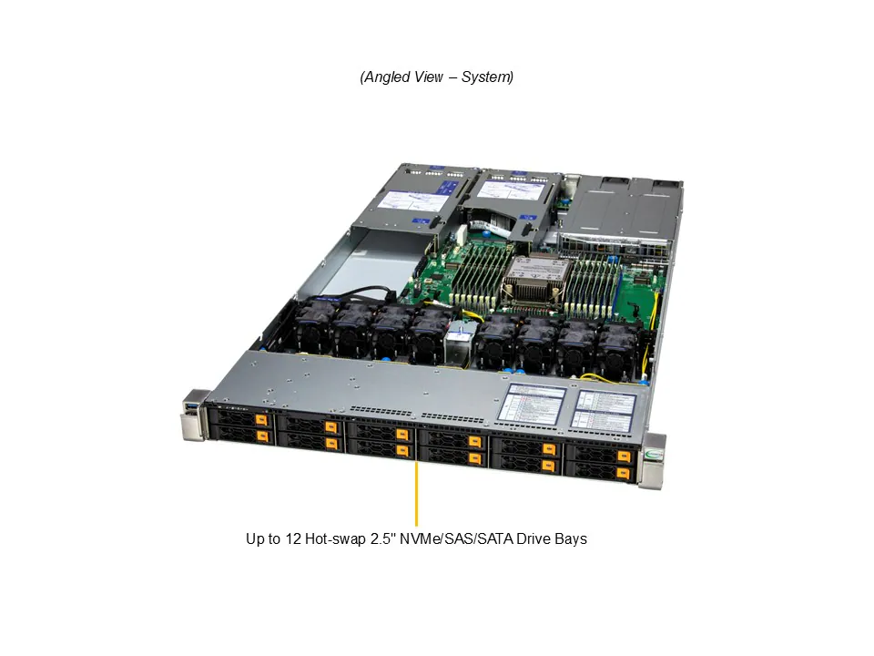 NTS Elite Command 1U Server 8 Hot‑Swap 2.5 Drive Bays